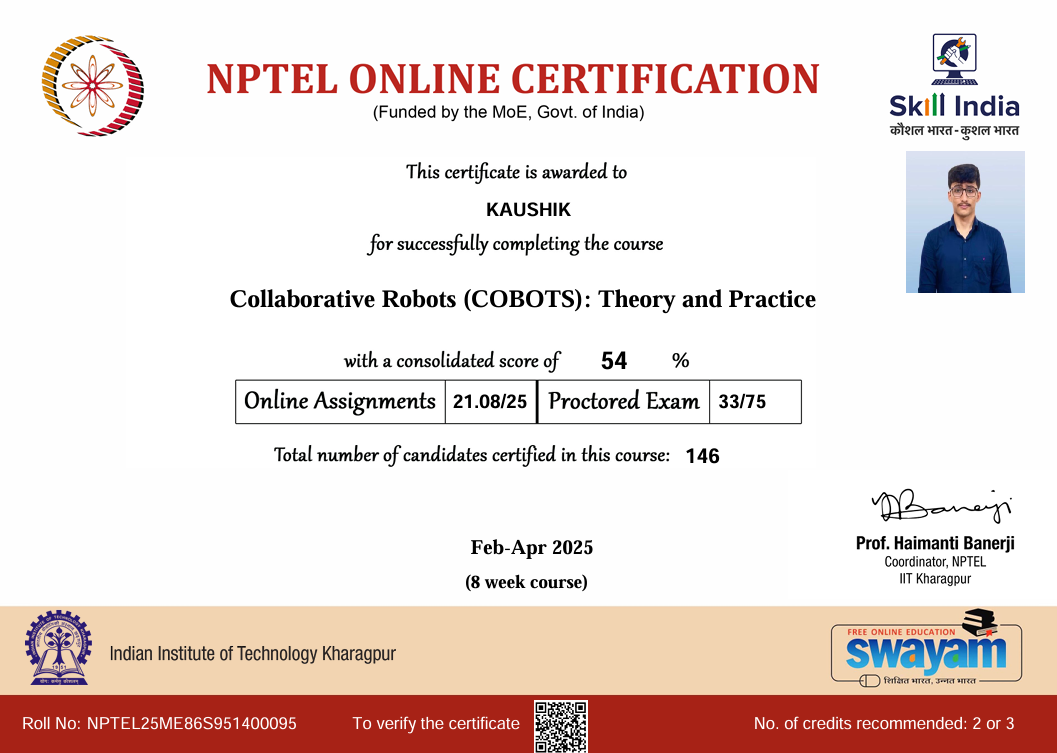 COBOTS Certificate