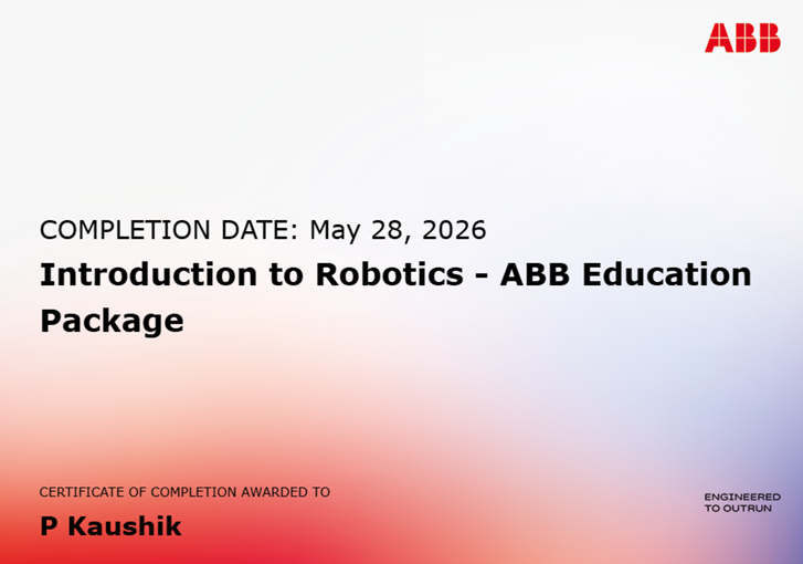 Introduction to Robotics by ABB Education Certificate