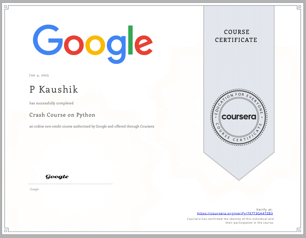 Python Certificate